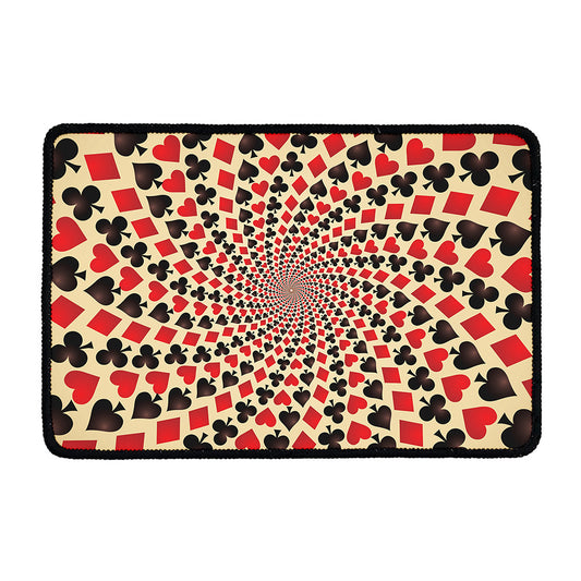 Swirl Playing Card Suits Print Kitchen Mat
