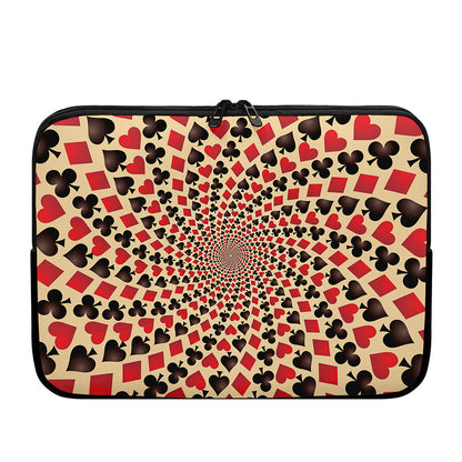Swirl Playing Card Suits Print Laptop Sleeve