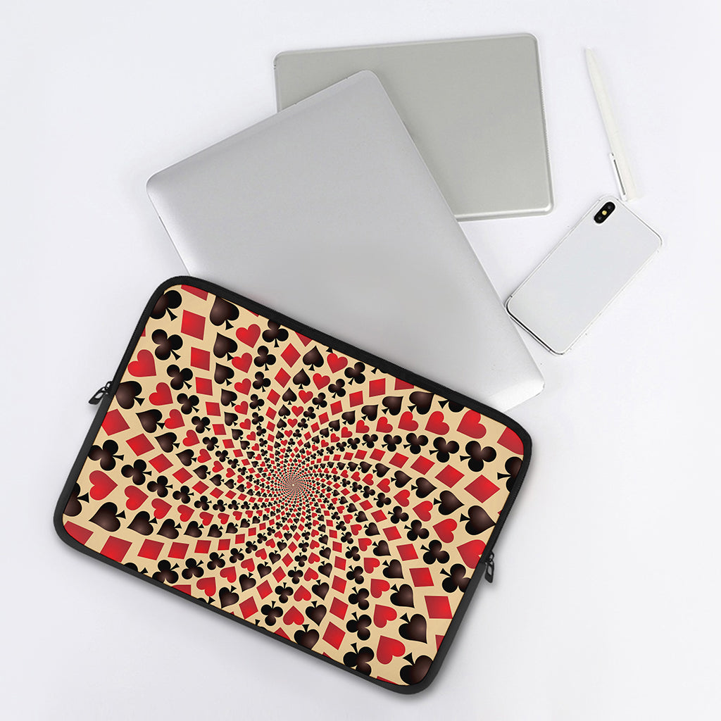 Swirl Playing Card Suits Print Laptop Sleeve