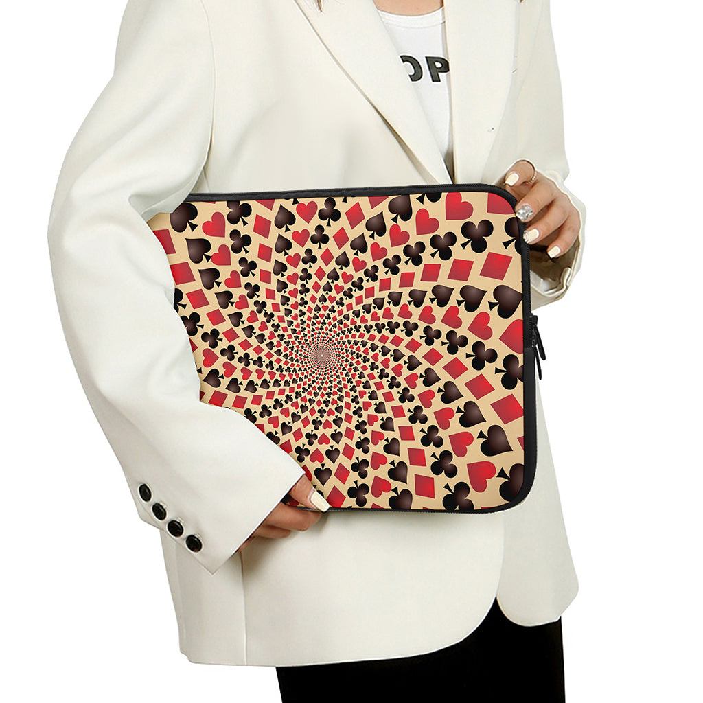 Swirl Playing Card Suits Print Laptop Sleeve