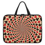 Swirl Playing Card Suits Print Laptop Sleeve With Handle