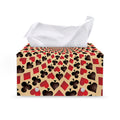 Swirl Playing Card Suits Print Leather Tissue Box Cover