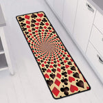 Swirl Playing Card Suits Print Long Kitchen Mat