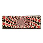 Swirl Playing Card Suits Print Long Kitchen Mat