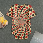 Swirl Playing Card Suits Print Men's Bodysuit