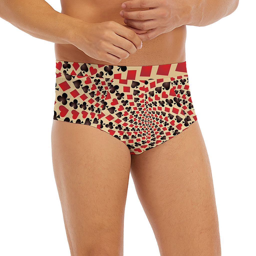 Swirl Playing Card Suits Print Men's Briefs