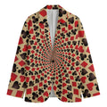 Swirl Playing Card Suits Print Men's Cotton Blazer