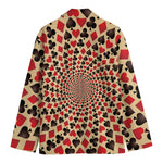 Swirl Playing Card Suits Print Men's Cotton Blazer