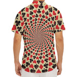 Swirl Playing Card Suits Print Men's Deep V-Neck Shirt