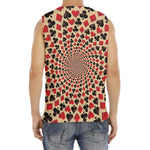 Swirl Playing Card Suits Print Men's Fitness Tank Top