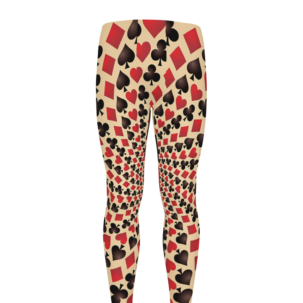 Swirl Playing Card Suits Print Men's leggings