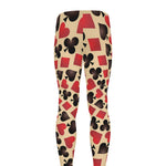 Swirl Playing Card Suits Print Men's leggings