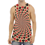 Swirl Playing Card Suits Print Men's Muscle Tank Top