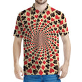 Swirl Playing Card Suits Print Men's Polo Shirt
