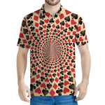 Swirl Playing Card Suits Print Men's Polo Shirt