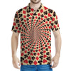 Swirl Playing Card Suits Print Men's Polo Shirt