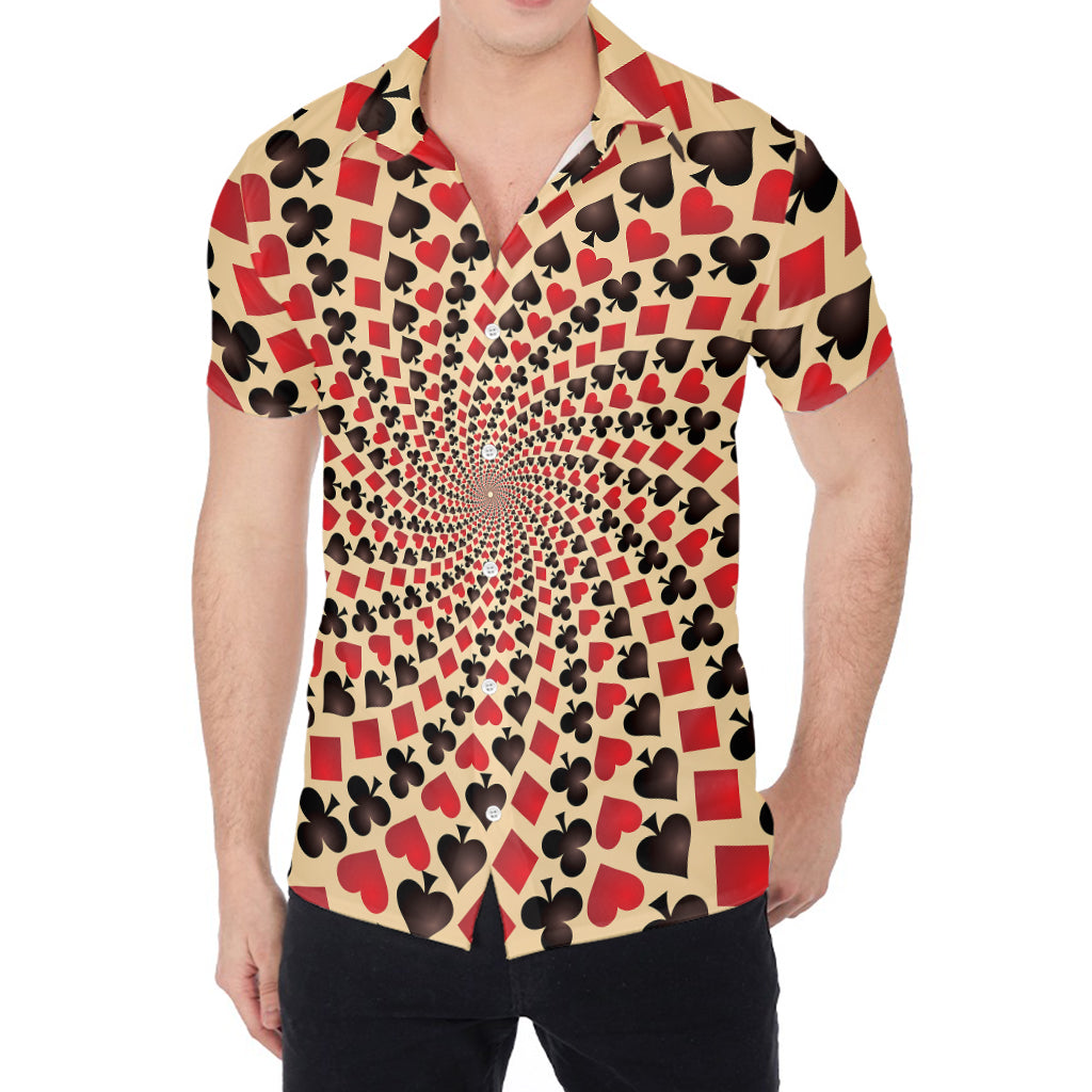 Swirl Playing Card Suits Print Men's Shirt