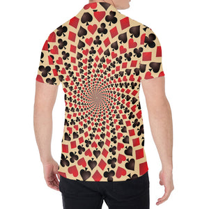 Swirl Playing Card Suits Print Men's Shirt