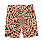 Swirl Playing Card Suits Print Men's Sports Shorts