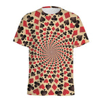 Swirl Playing Card Suits Print Men's Sports T-Shirt