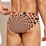 Swirl Playing Card Suits Print Men's Swim Briefs