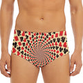 Swirl Playing Card Suits Print Men's Triangle Swim Briefs