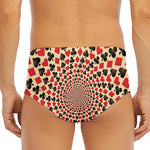 Swirl Playing Card Suits Print Men's Triangle Swim Briefs