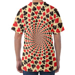 Swirl Playing Card Suits Print Men's Velvet T-Shirt