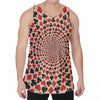 Swirl Playing Card Suits Print Men's Velvet Tank Top