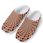 Swirl Playing Card Suits Print Mesh Casual Shoes