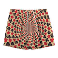 Swirl Playing Card Suits Print Mesh Shorts