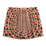 Swirl Playing Card Suits Print Mesh Shorts