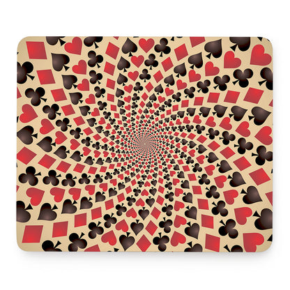 Swirl Playing Card Suits Print Mouse Pad
