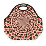 Swirl Playing Card Suits Print Neoprene Lunch Bag
