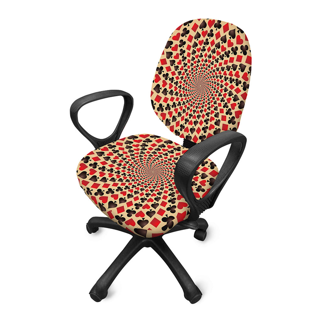 Swirl Playing Card Suits Print Office Chair Cover