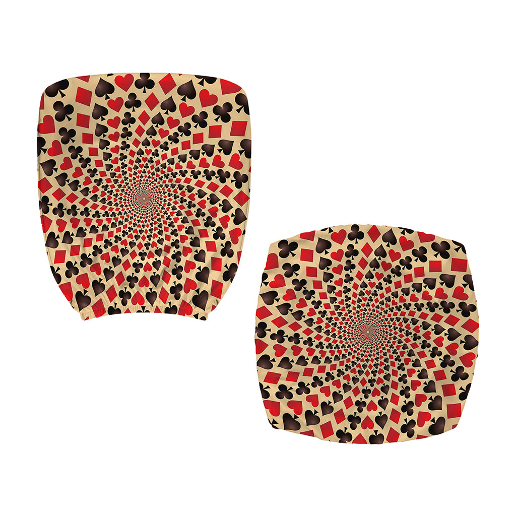 Swirl Playing Card Suits Print Office Chair Cover