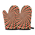 Swirl Playing Card Suits Print Oven Mitts