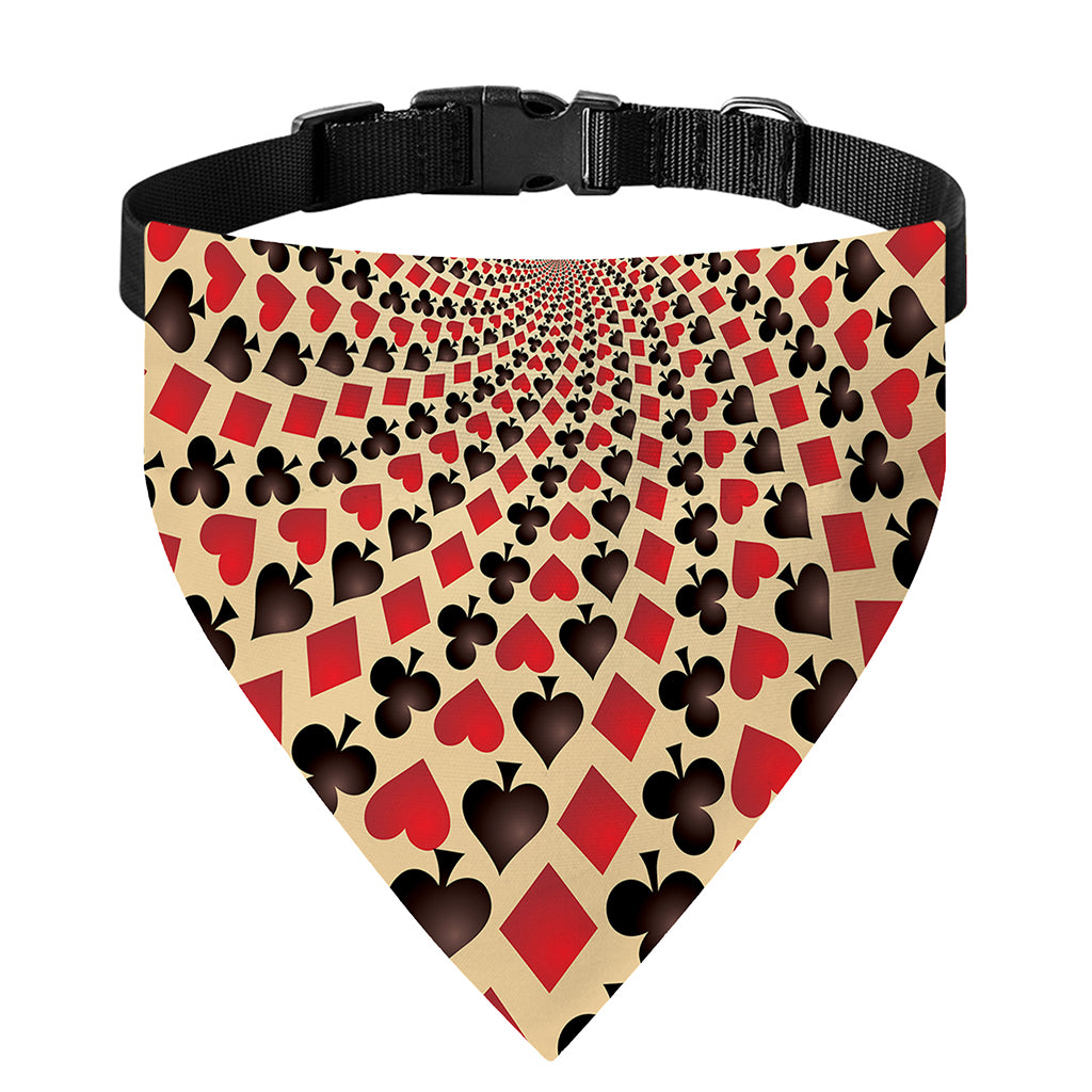 Swirl Playing Card Suits Print Over The Collar Dog Bandana