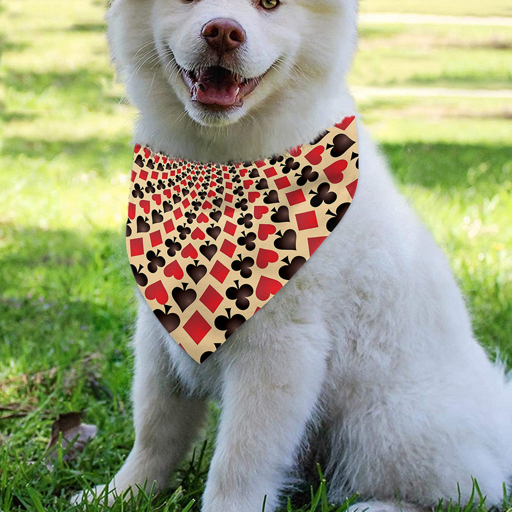 Swirl Playing Card Suits Print Over The Collar Dog Bandana