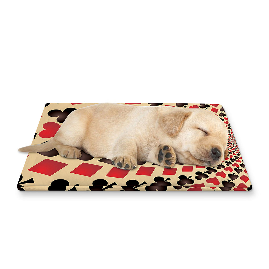 Swirl Playing Card Suits Print Pet Cooling Mat Cover