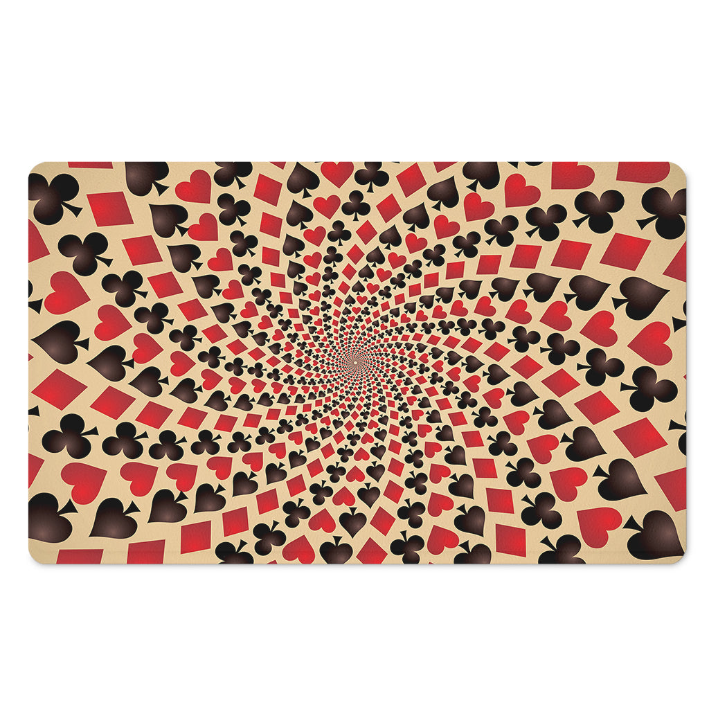 Swirl Playing Card Suits Print Polyester Doormat