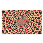 Swirl Playing Card Suits Print Polyester Doormat