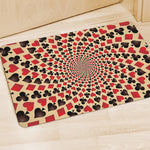 Swirl Playing Card Suits Print Polyester Doormat