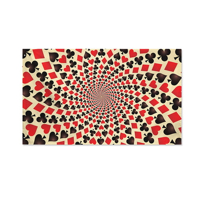 Swirl Playing Card Suits Print Polyester Flag