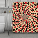 Swirl Playing Card Suits Print Polyester Shower Curtain