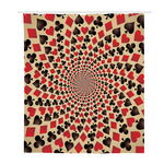 Swirl Playing Card Suits Print Polyester Shower Curtain