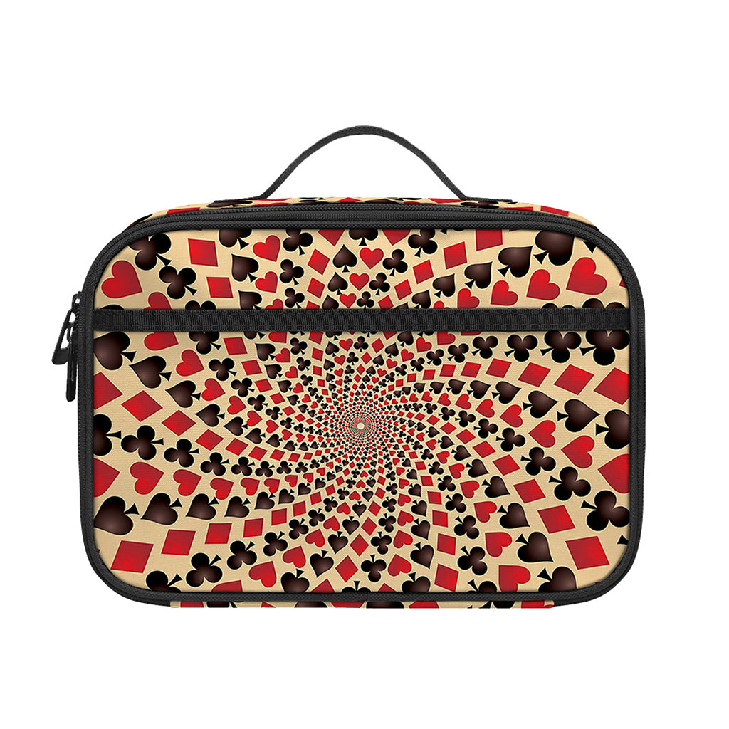 Swirl Playing Card Suits Print Portable Lunch Bag