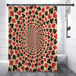Swirl Playing Card Suits Print Premium Shower Curtain