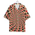 Swirl Playing Card Suits Print Rayon Hawaiian Shirt