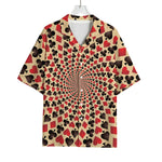 Swirl Playing Card Suits Print Rayon Hawaiian Shirt